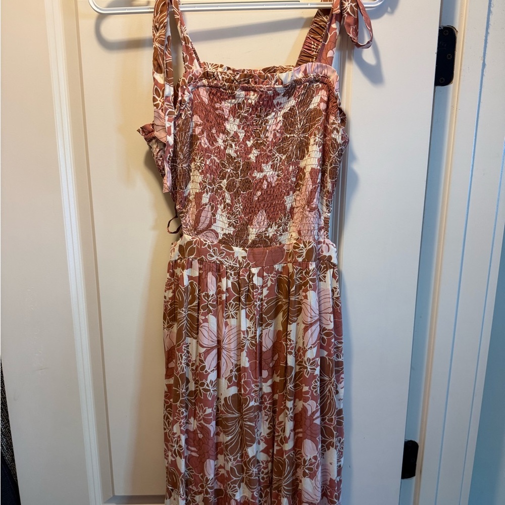 Floral Pink Dress with cutouts